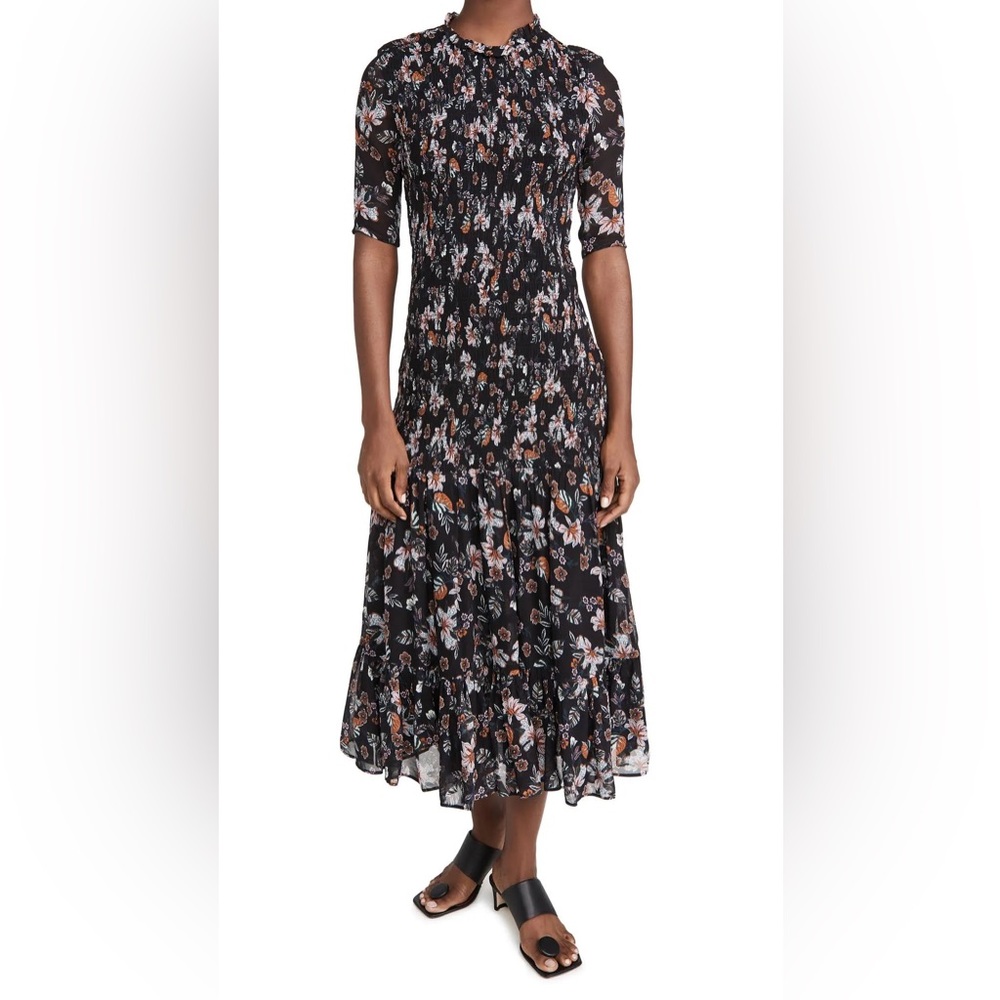 Veronica Beard Gabi Floral Print Dress Size 8 mock tier dress floral boho formal